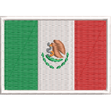 Patch Bordado Bandeira México 5x7 cm Cód.BDP101