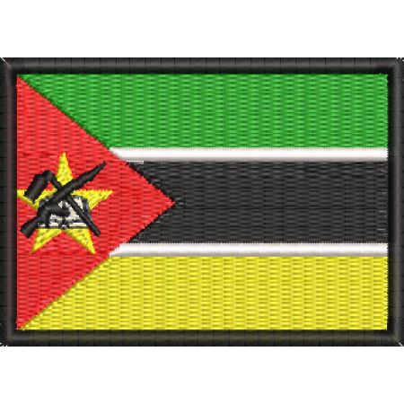 Patch Bordado Bandeira Moçambique 5x7cm Cód.BDP90