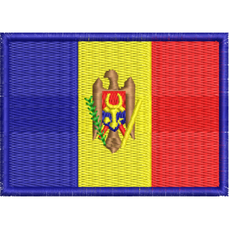 Patch Bordado Bandeira Moldávia 5x7 cm Cód.BDP215