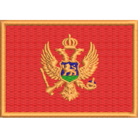 Patch Bordado Bandeira Montenegro 5x7 cm Cód.BDP88