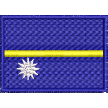 Patch Bordado Bandeira Nauru 5x7 cm Cód.BDP216