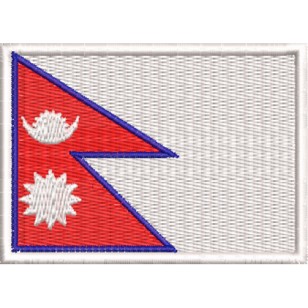 Patch Bordado Bandeira Nepal 5x7 cm Cód.BDP153