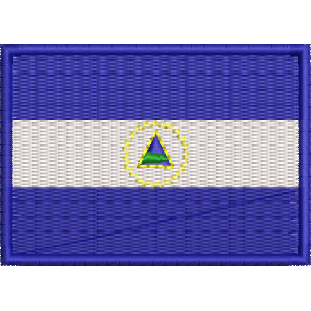Patch Bordado Bandeira Nicarágua 5x7 cm Cód.BDP96