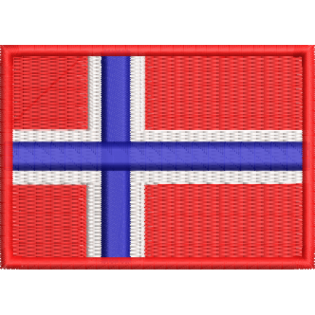 Patch Bordado Bandeira Noruega 5x7 cm Cód.BDP82