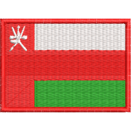 Patch Bordado Bandeira Omã 5x7 cm Cód.BDP218