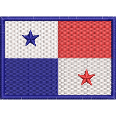 Patch Bordado Bandeira Panamá 5x7 cm Cód.BDP52