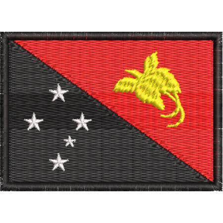 Patch Bordado Bandeira Papua Nova Guiné 5x7 cm Cód.BDP220