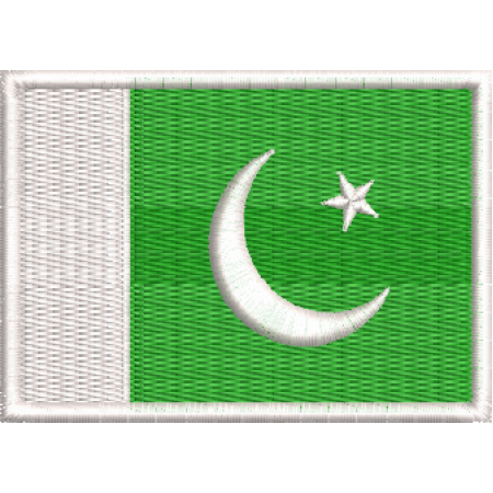 Patch Bordado Bandeira Paquistão 5x7 cm Cód.BDP221