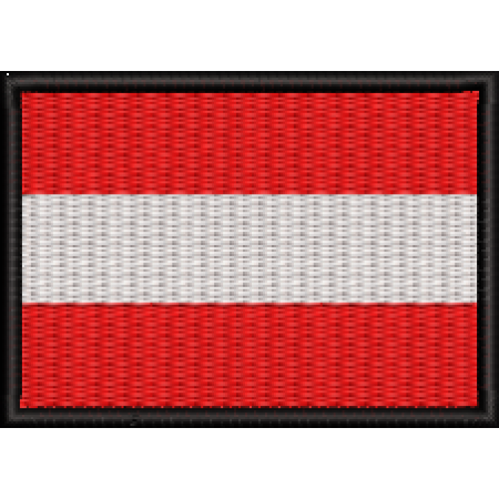 Patch Bordado Bandeira Austria 5x7 cm Cód.BDP325