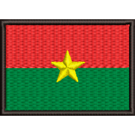 Patch Bordado Bandeira Burkina Faso 5x7 cm Cód.BDP446