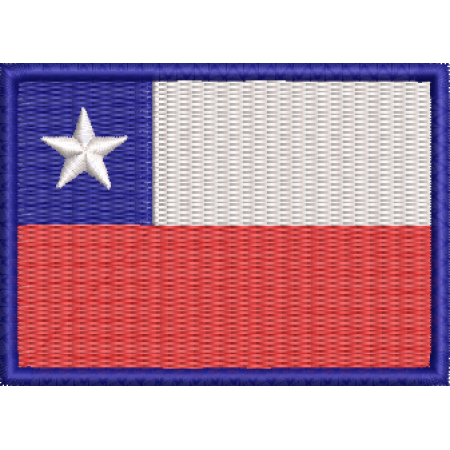 Patch Bordado Bandeira Chile 5x7 cm Cód.BDP93