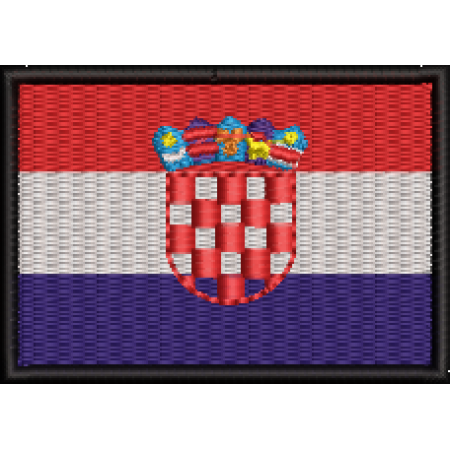 Patch Bordado Bandeira Croácia 5x7 cm Cód.BDP333