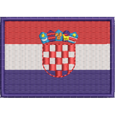 Patch Bordado Bandeira Croácia 5x7 cm Cód.BDP43