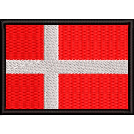 Patch Bordado Bandeira Dinamarca 5x7 cm Cód.BDP314