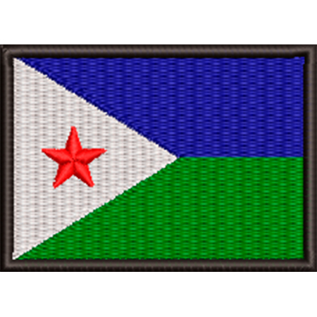 Patch Bordado Bandeira Djibuti 5x7 cm Cód.BDP456