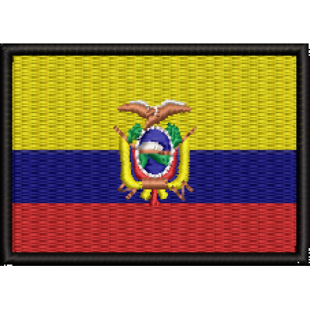 Patch Bordado Bandeira Equador 5x7 cm Cód.BDP339