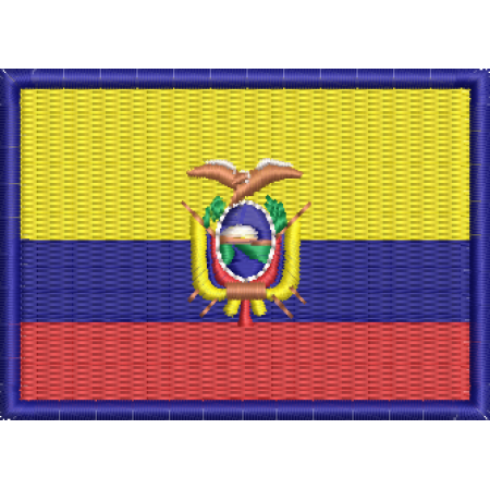 Patch Bordado Bandeira Equador 5x7 cm Cód.BDP50