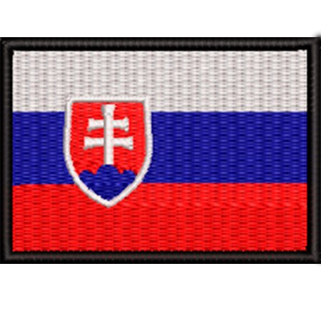 Patch Bordado Bandeira Eslováquia 5x7 cm Cód.BDP302