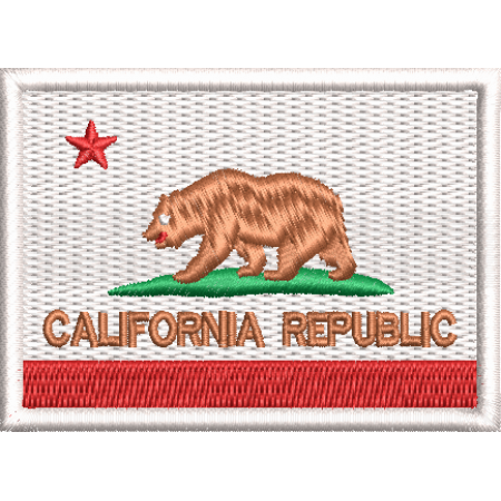 Patch Bordado Bandeira Estado Califórnia 5x7cm Cód.BDEA2