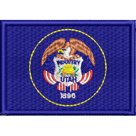 Patch Bordado Bandeira Estado Utah 5x7cm Cód.BDEA3