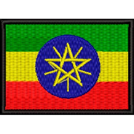 Patch Bordado Bandeira Etiópia 5x7 cm Cód.BDP422