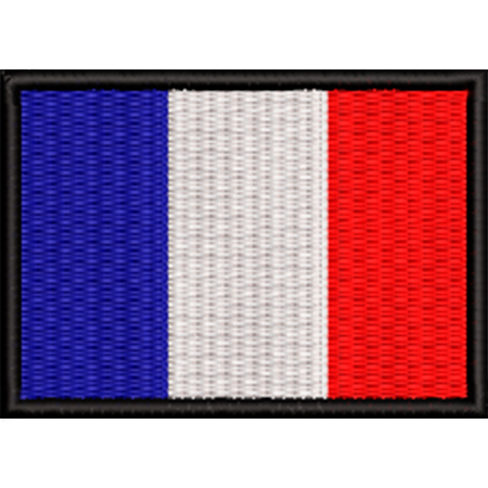 Patch Bordado Bandeira França 5x7 cm Cód.BDP318