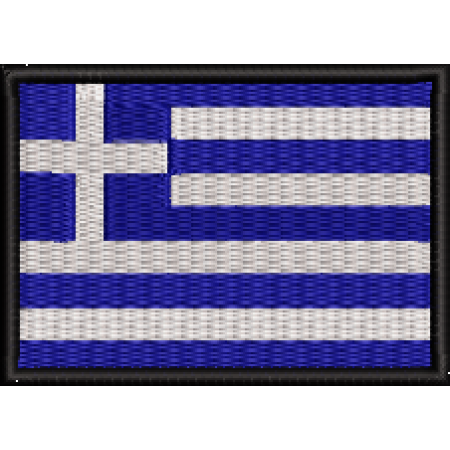 Patch Bordado Bandeira Grecia 5x7 cm Cód.BDP328