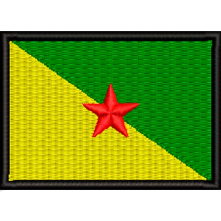 Patch Bordado Bandeira Guiana Francesa 5x7 cm Cód.BDP386