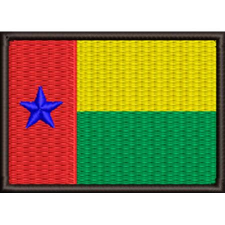 Patch Bordado Bandeira Guiné Bissau 5x7 cm Cód.BDP465