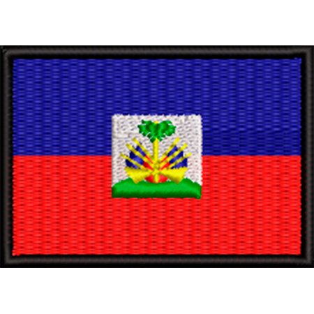 Patch Bordado Bandeira Haiti 5x7 cm Cód.BDP384
