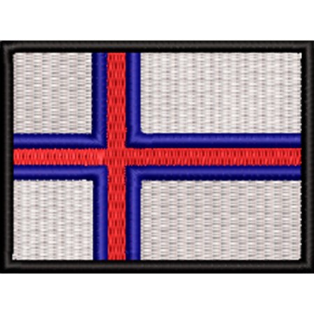 Patch Bordado Bandeira Ilhas Faroé 5x7 cm Cód.BDP528