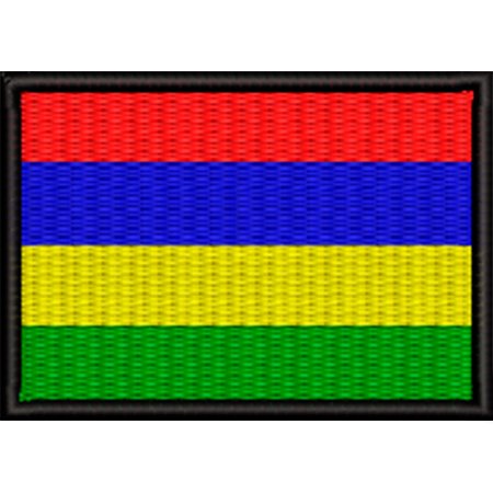 Patch Bordado Bandeira Ilhas Mauricio 5x7 cm Cód.BDP412