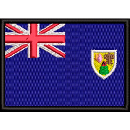 Patch Bordado Bandeira Ilhas Turcas e Caicos 5x7 cm Cód.BDP524