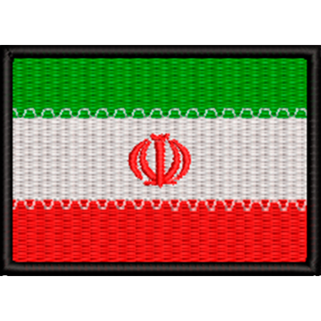 Patch Bordado Bandeira Irã 5x7 cm Cód.BDP471
