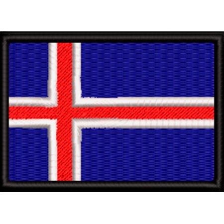 Patch Bordado Bandeira Islândia 5x7 cm Cód.BDP514