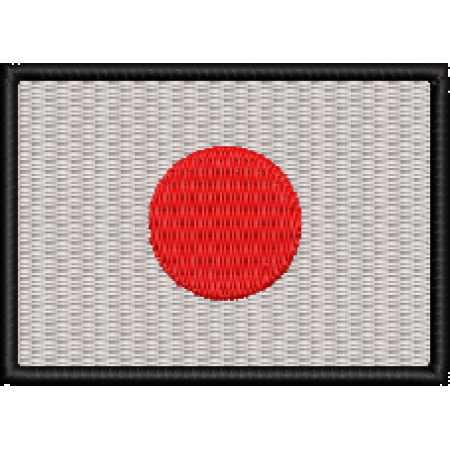 Patch Bordado Bandeira Japão 5x7 cm Cód.BDP330