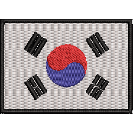 Patch Bordado Bandeira Coréia 5x7 cm Cód.BDP348