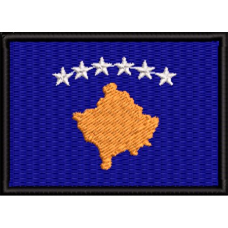 Patch Bordado Bandeira Kosovo 5x7 cm Cód.BDP300