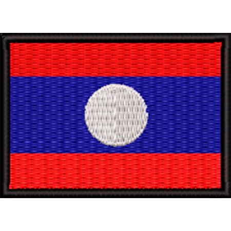 Patch Bordado Bandeira Laos 5x7 cm Cód.BDP405