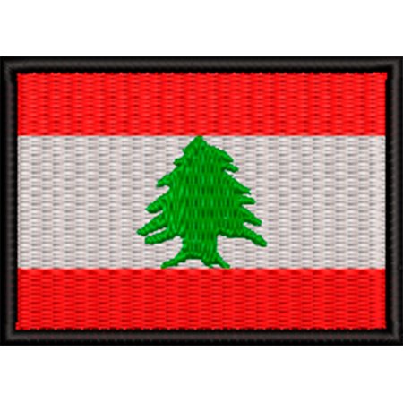 Patch Bordado Bandeira Líbano 5x7 cm Cód.BDP370