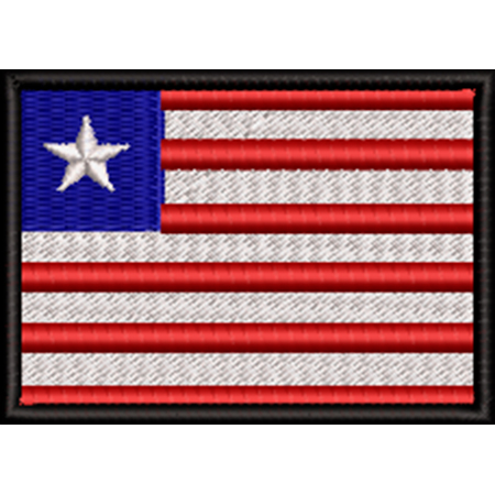 Patch Bordado Bandeira Libéria 5x7 cm Cód.BDP473
