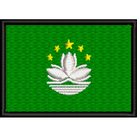Patch Bordado Bandeira Macau 5x7 cm Cód.BDP299