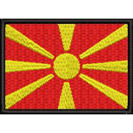 Patch Bordado Bandeira Macedônia 5x7 cm Cód.BDP474