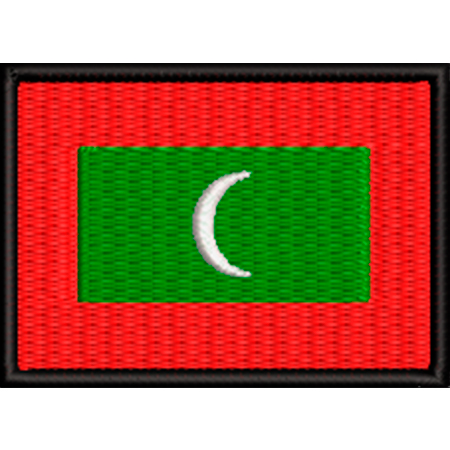 Patch Bordado Bandeira Maldivas 5x7 cm Cód.BDP477