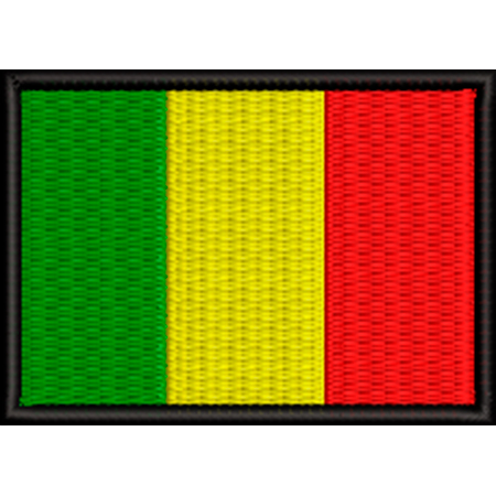 Patch Bordado Bandeira Mali 5x7 cm Cód.BDP478