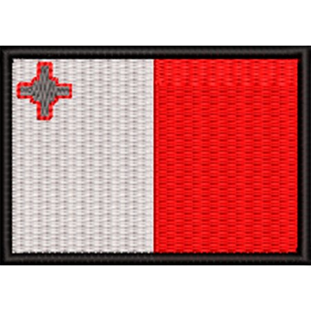 Patch Bordado Bandeira Malta 5x7 cm Cód.BDP390