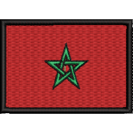 Patch Bordado Bandeira Marrocos 5x7 cm Cód.BDP344