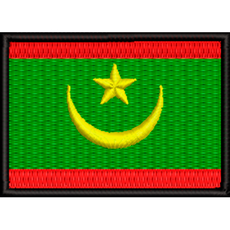 Patch Bordado Bandeira Mauritânia 5x7 cm Cód.BDP479