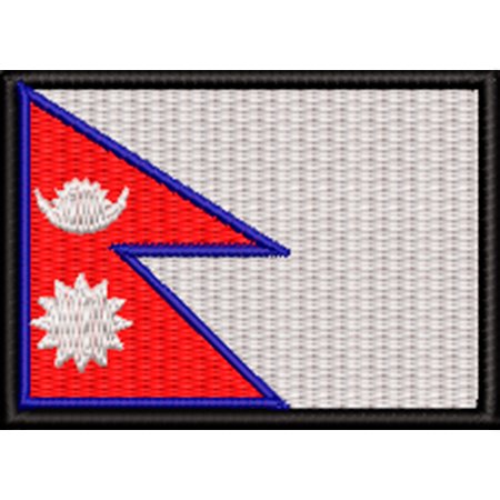 Patch Bordado Bandeira Nepal 5x7 cm Cód.BDP423