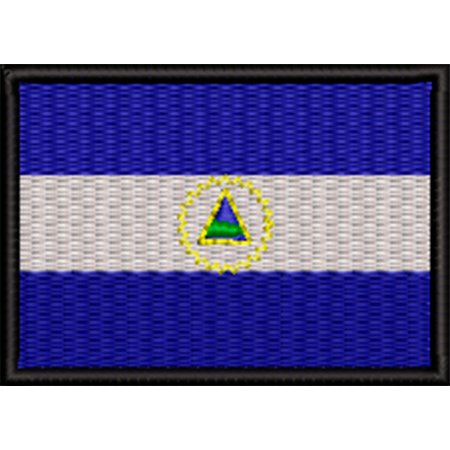 Patch Bordado Bandeira Nicarágua 5x7 cm Cód.BDP372